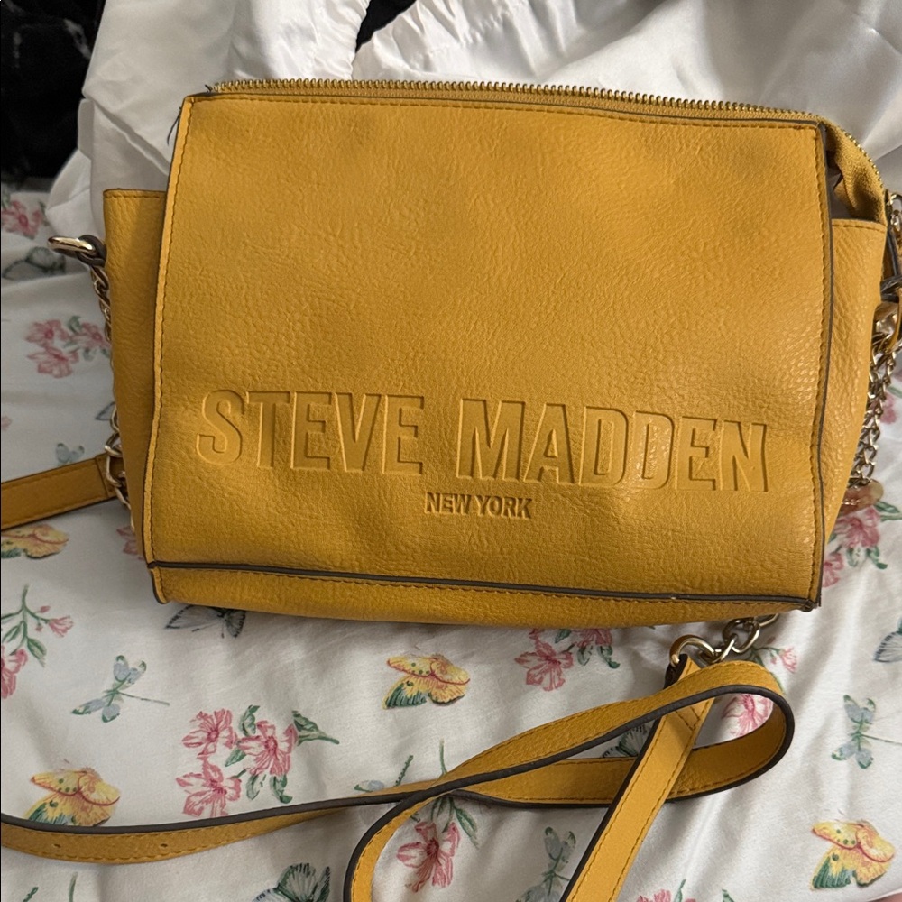 Steve Madden Mustard Yellow Leather Crossbody Bag